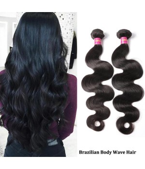 DHL Free Shipping Virgin Brazilian Body Wave Hair 2 Bundle Deals
